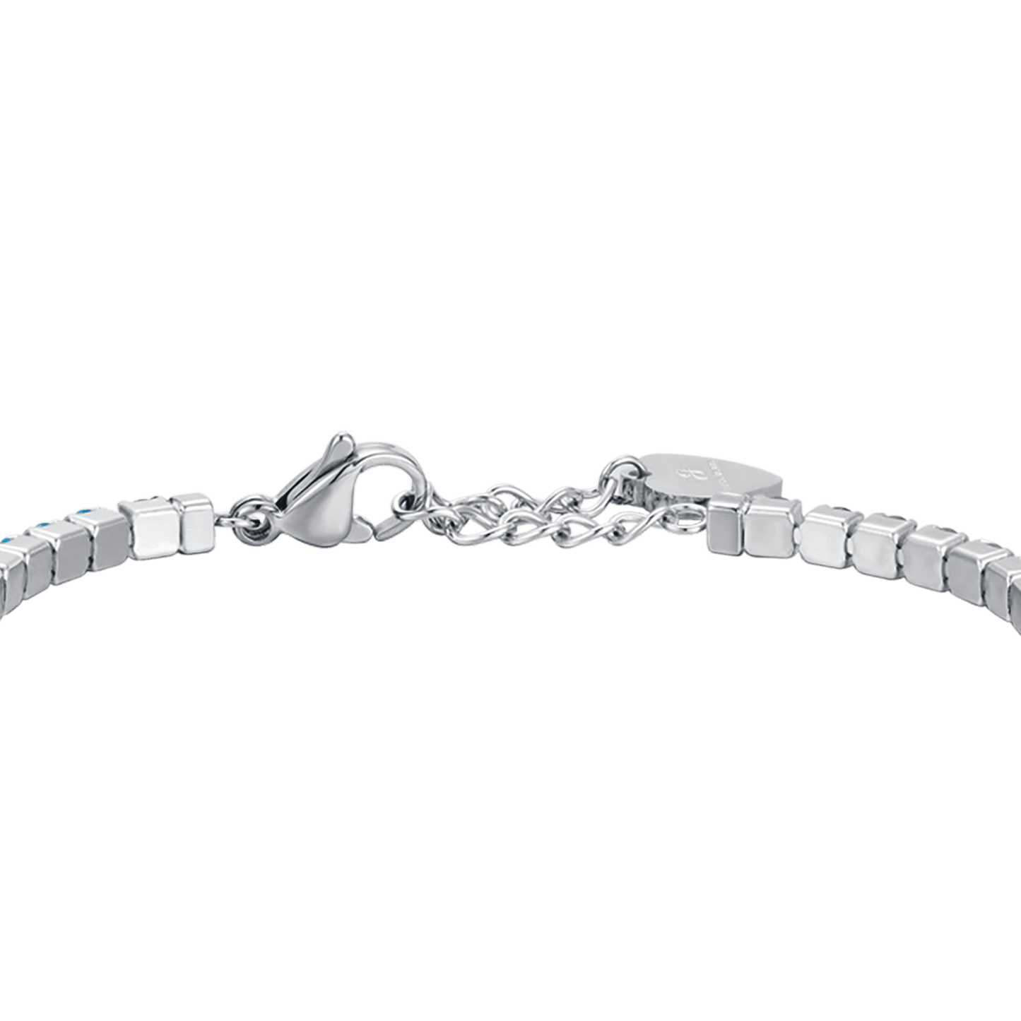 BRACELET TENNIS FEMME EN ACIER AVEC CRISTAUX BLEUS