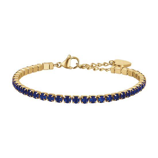 BRACELET TENNIS POUR FEMME EN ACIER OR IP AVEC CRISTAUX BLEUS Luca Barra