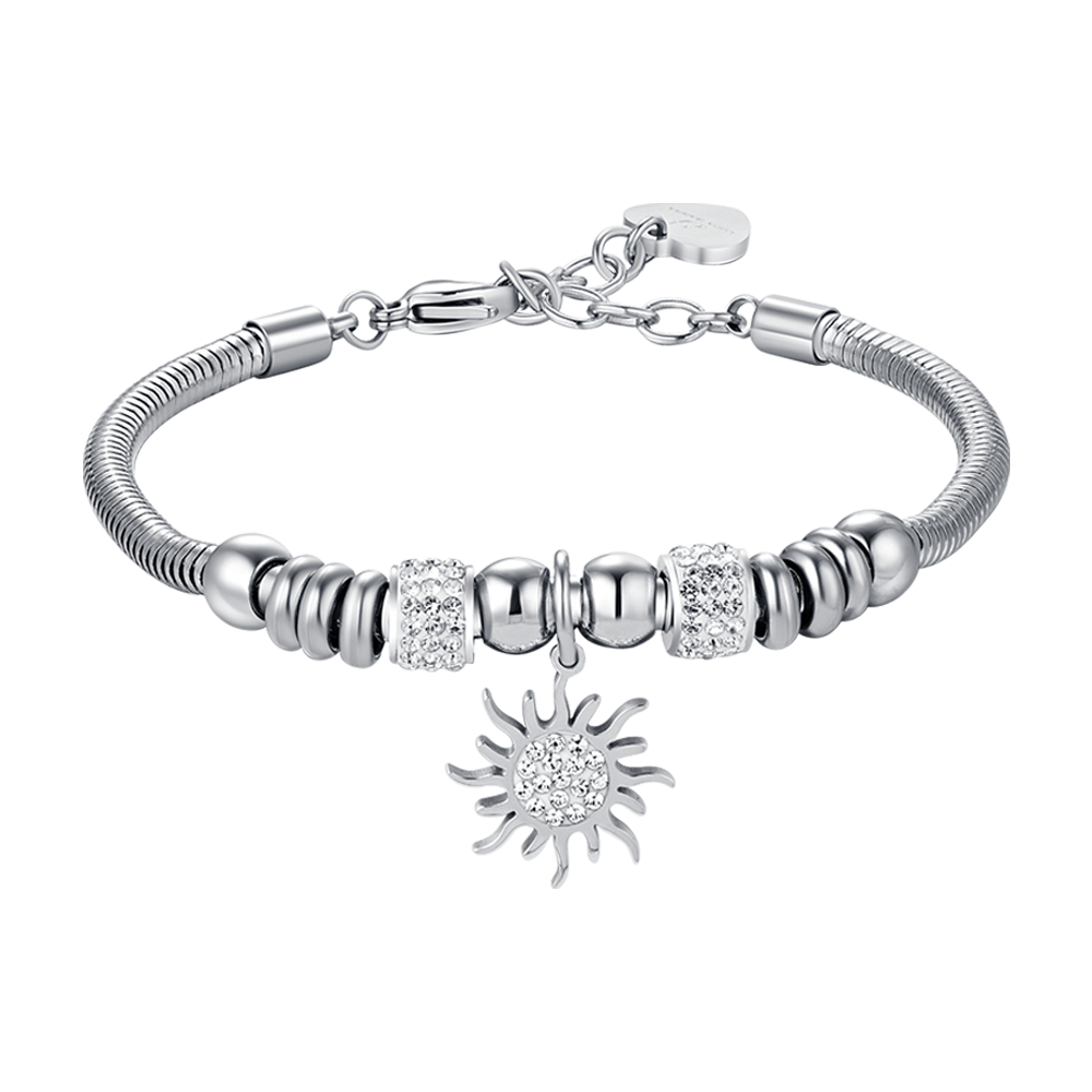 BRACELET POUR FEMME EN ACIER INOXYDABLE AVEC CRISTAUX BLANCS Luca Barra