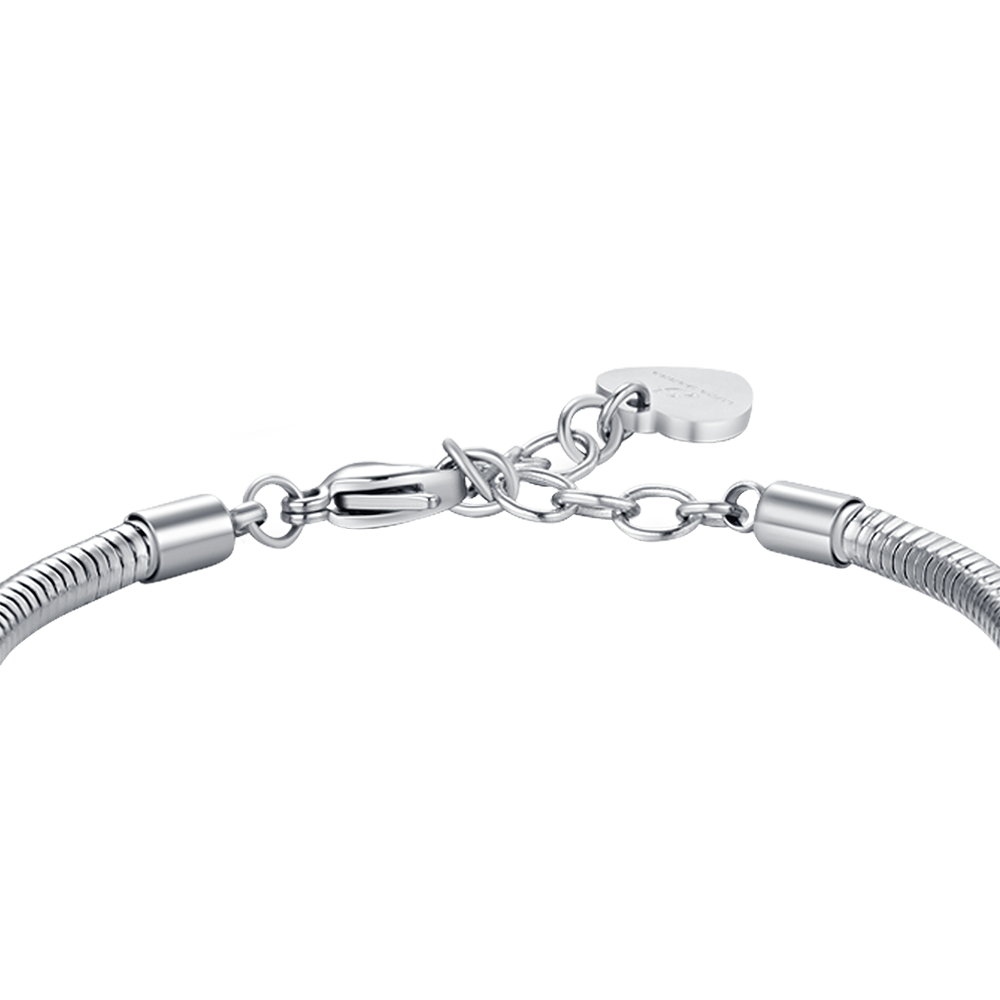 BRACELET FEMME EN ACIER AVEC FLEUR DE VIE AVEC CRISTAUX BLANCS