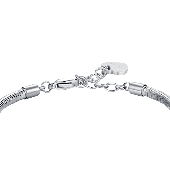 BRACELET FEMME EN ACIER AVEC FLEUR DE VIE AVEC CRISTAUX BLANCS