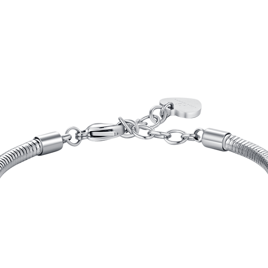 BRACELET EN ACIER POUR FEMME AVEC CRISTAUX BLANCS.