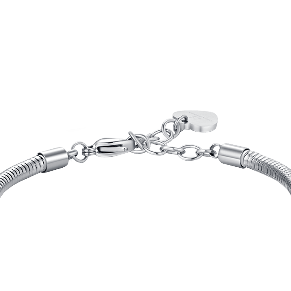 BRACELET FEMME EN ACIER AVEC FLEUR DE VIE AVEC CRISTAUX BLANCS