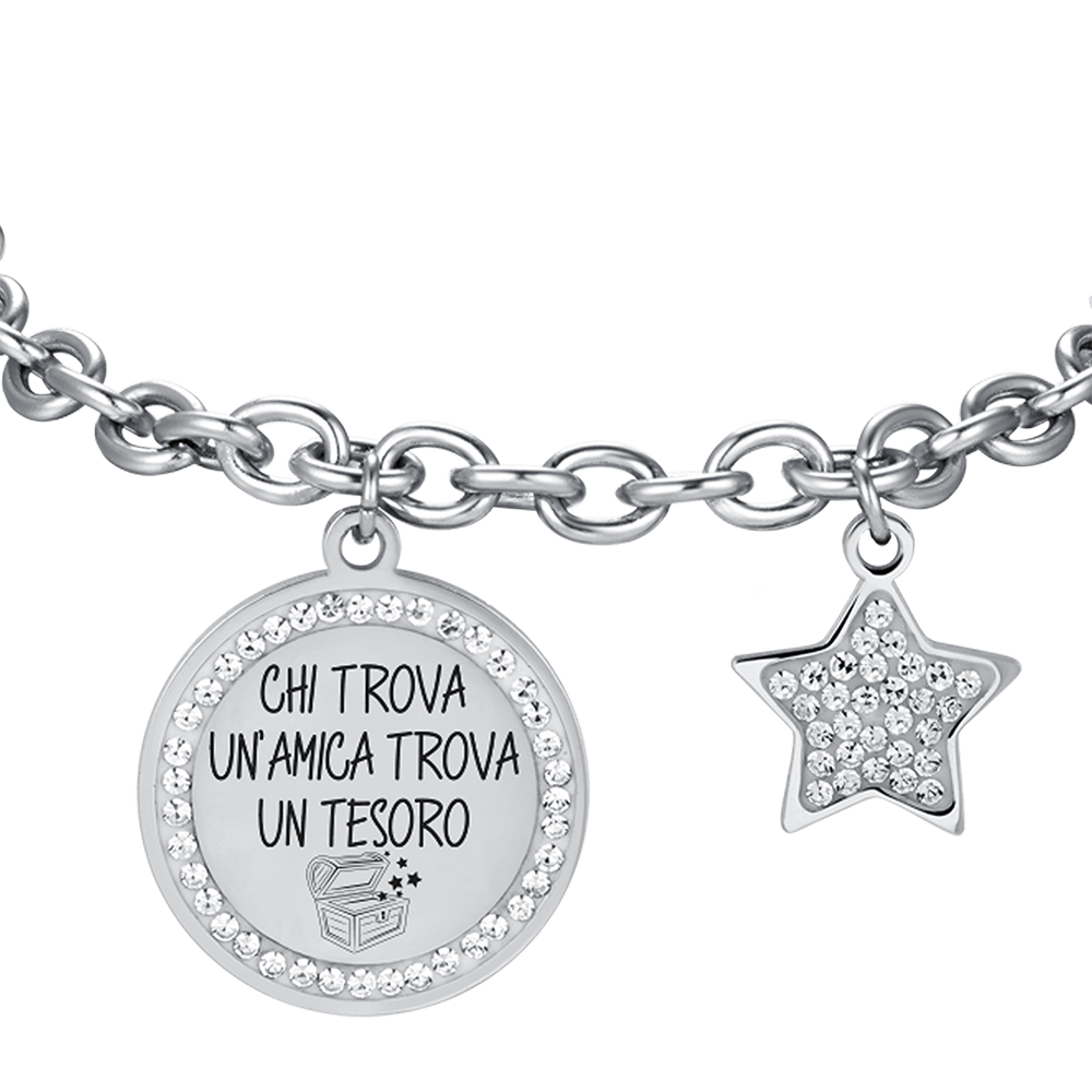 BRACELET EN ACIER POUR FEMMES QUI TROUVE UNE AMIE TROUVE UN TRÉSOR
