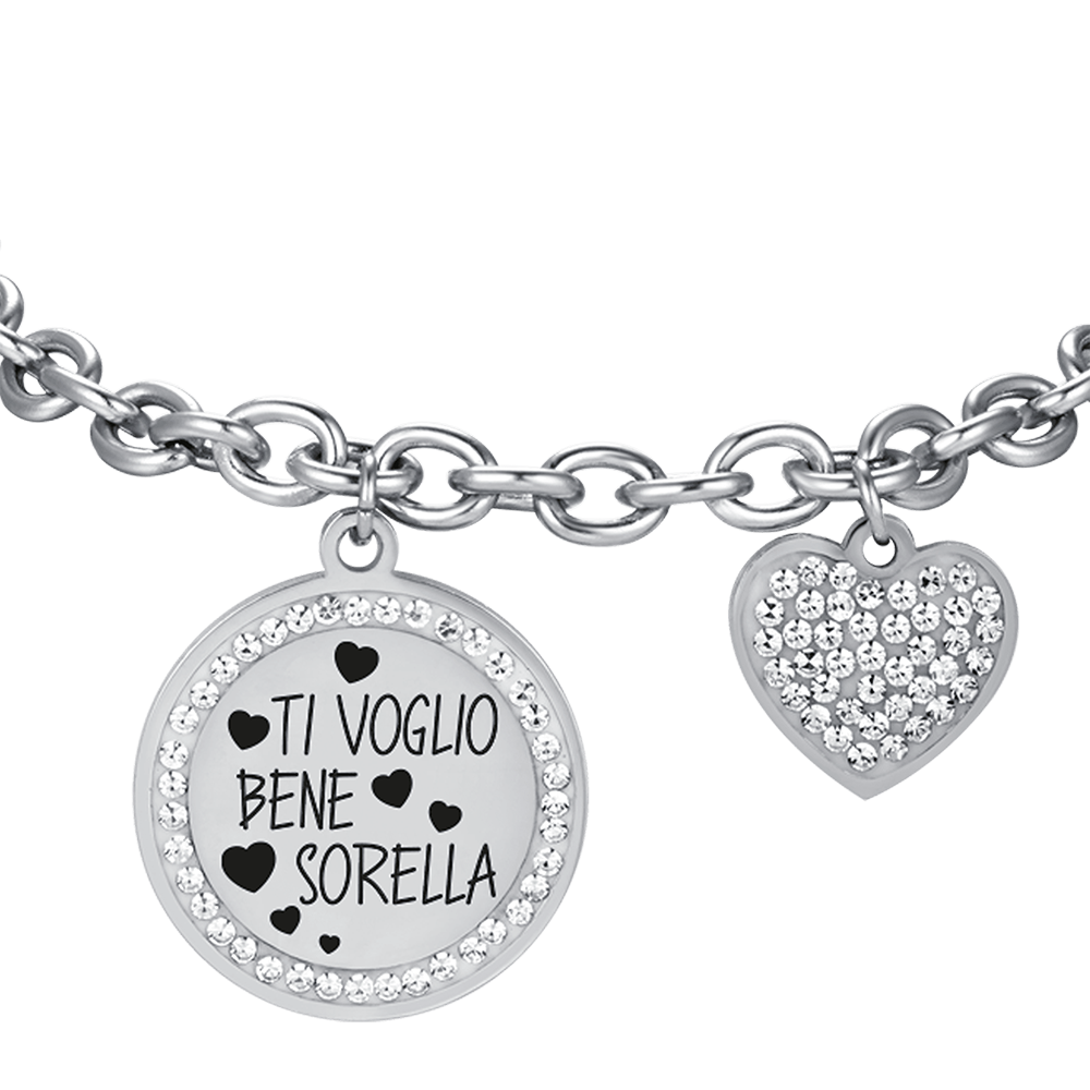 BRACELET FEMME EN ACIER I LOVE YOU SISTER