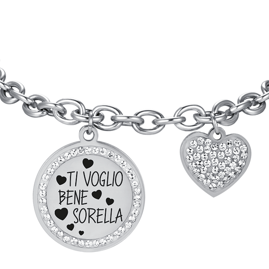 BRACELET FEMME EN ACIER I LOVE YOU SISTER