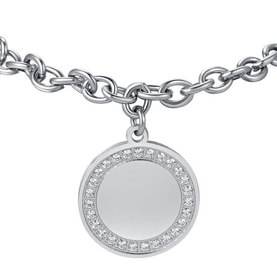 BRACELET FEMME EN ACIER AVEC CRISTAUX BLANCS