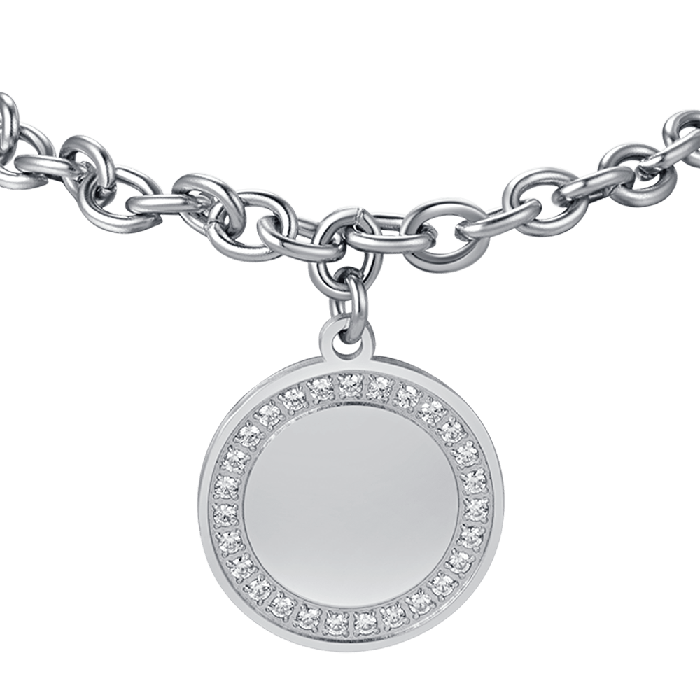 BRACELET FEMME EN ACIER AVEC CRISTAUX BLANCS