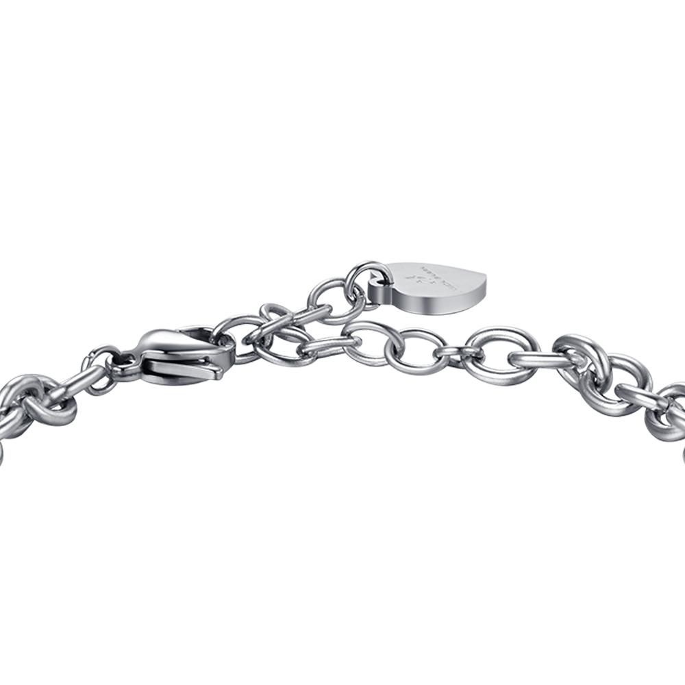 BRACELET POUR FEMME EN ACIER AVEC UN COEUR AVEC DES CRISTAUX BLANCS Luca Barra