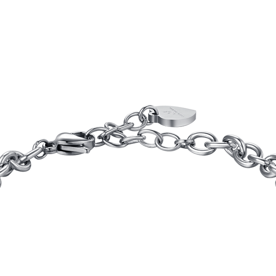 BRACELET POUR FEMME EN ACIER AVEC UN COEUR AVEC DES CRISTAUX BLANCS Luca Barra