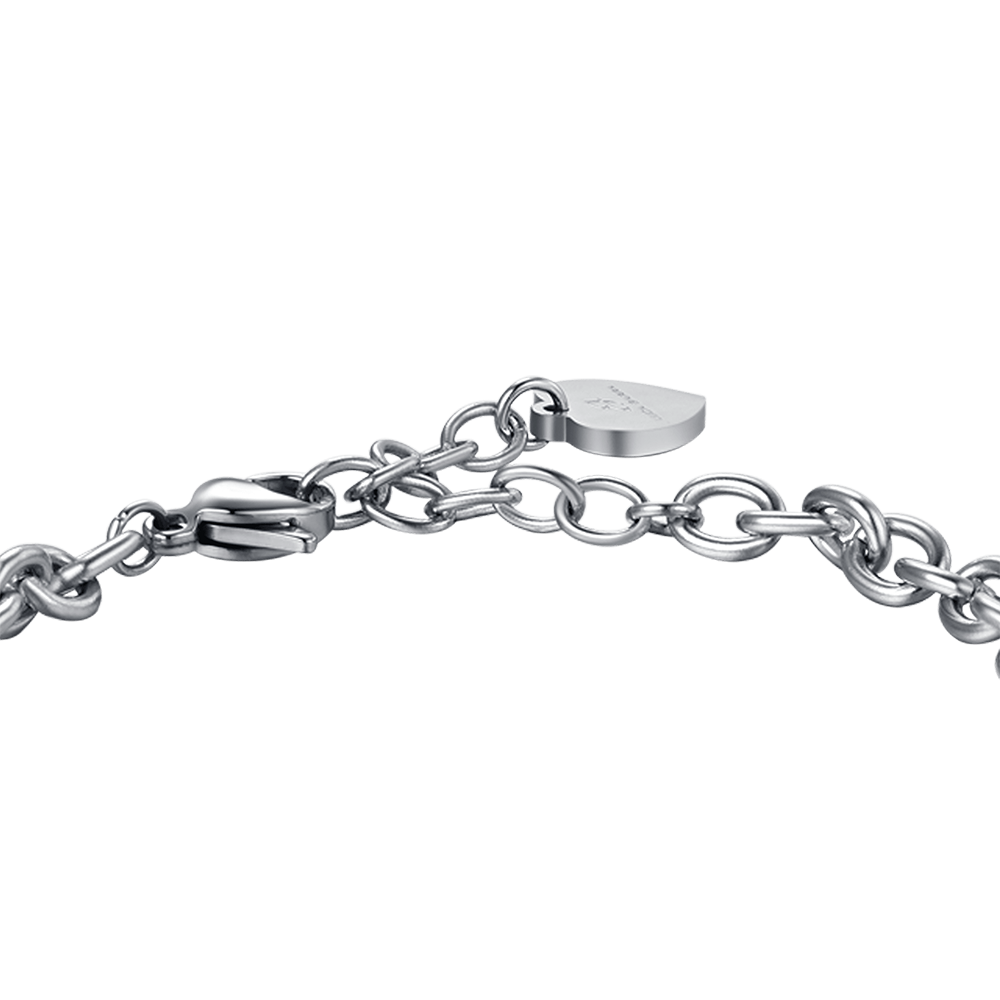 BRACELET CLÉ EN ACIER POUR FEMME AVEC CRISTAUX BLANCS