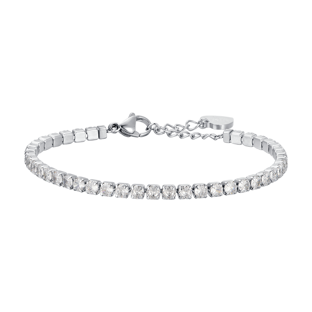 BRACELET DE TENNIS POUR FEMME EN ACIER AVEC CRISTAUX BLANCS DE 4 MM Luca Barra