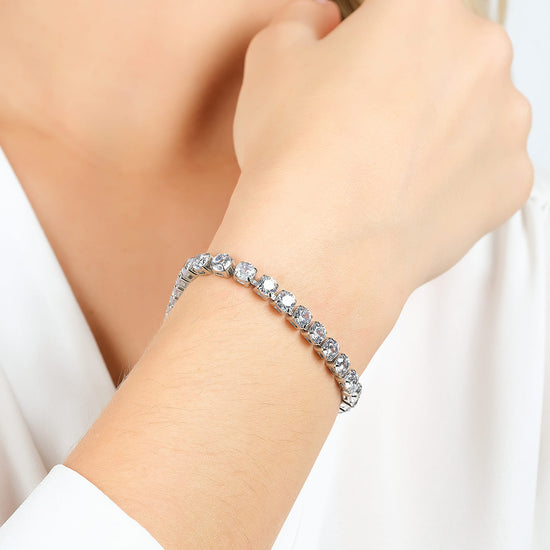 BRACELET DE TENNIS POUR FEMME EN ACIER AVEC CRISTAUX BLANCS DE 4 MM Luca Barra