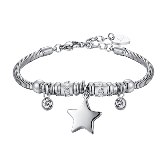 BRACELET POUR FEMME EN ACIER AVEC ETOILE ET CRISTAUX BLANCS Luca Barra