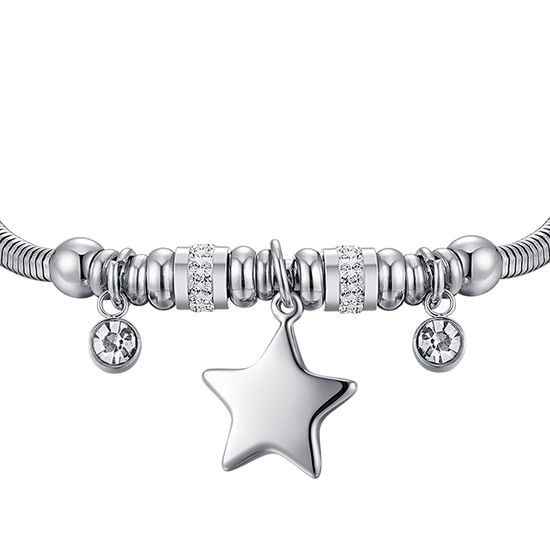 BRACELET POUR FEMME EN ACIER AVEC ETOILE ET CRISTAUX BLANCS Luca Barra