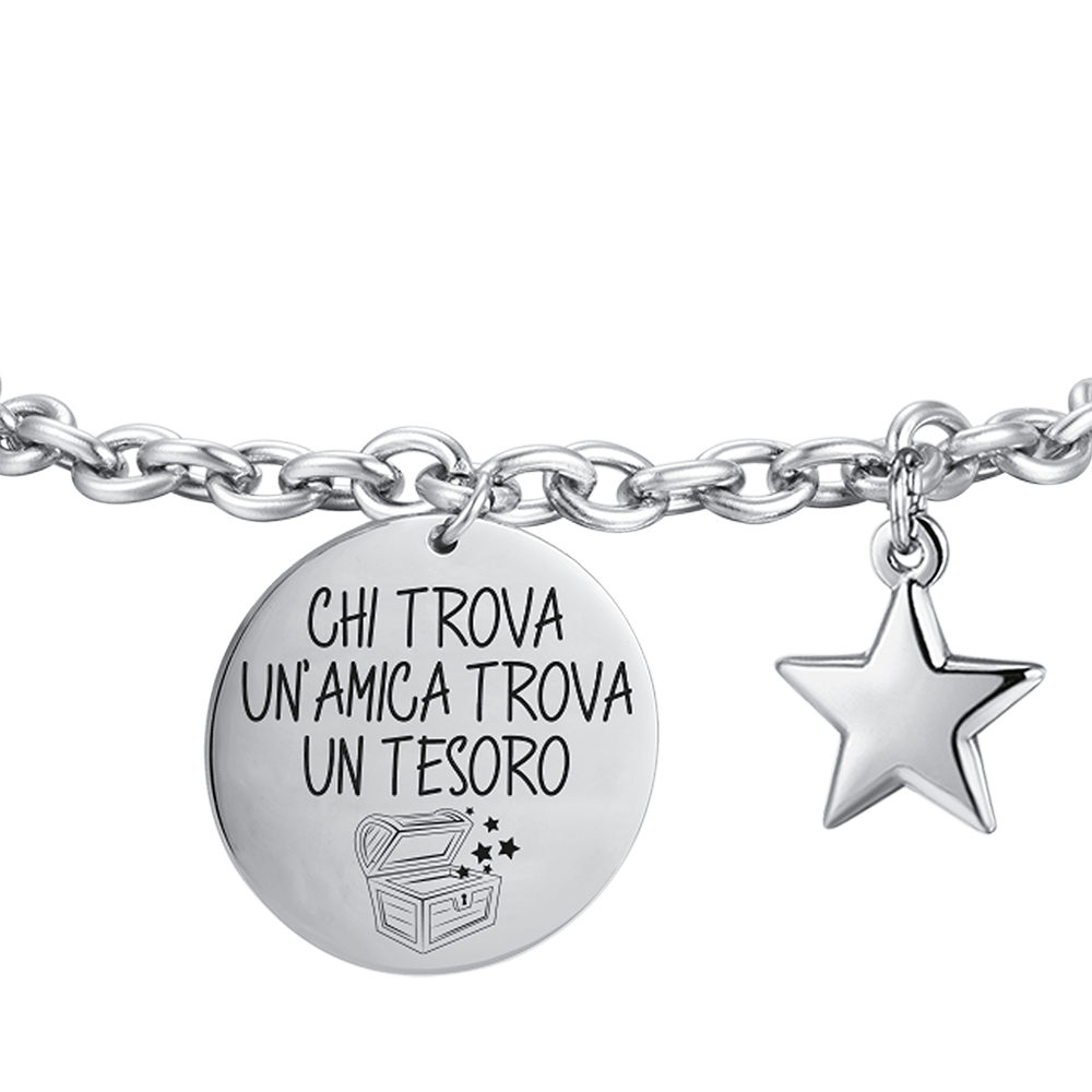 BRACELET EN ACIER POUR FEMMES QUI TROUVE UNE AMIE TROUVE UN TRÉSOR