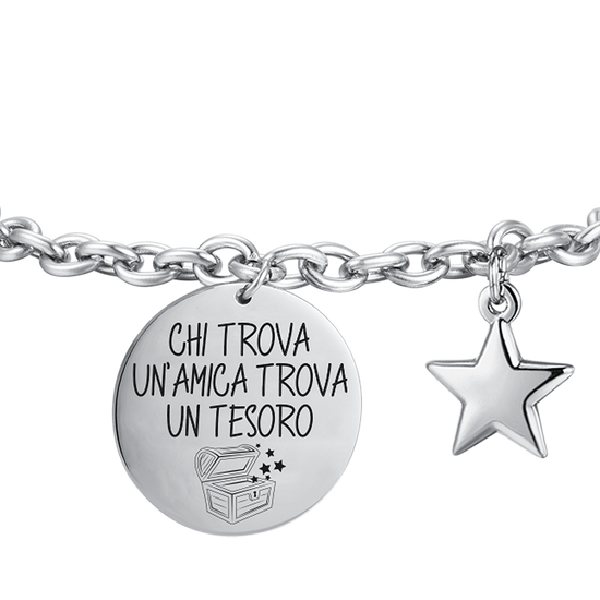 BRACELET EN ACIER POUR FEMMES QUI TROUVE UNE AMIE TROUVE UN TRÉSOR