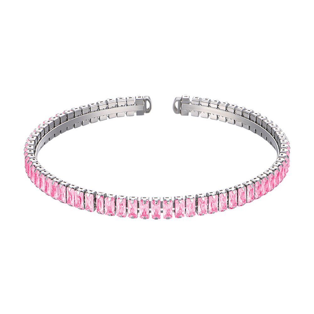 BRACELET POUR FEMME EN ACIER AVEC CRISTAUX ROSE Luca Barra