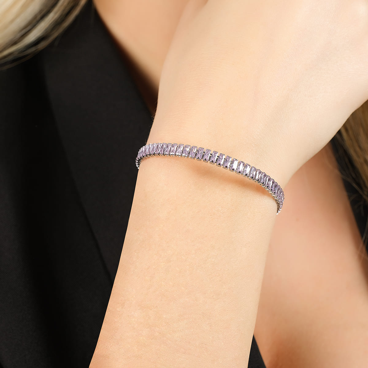 BRACELET POUR FEMME EN ACIER AVEC CRISTAUX ROSE Luca Barra