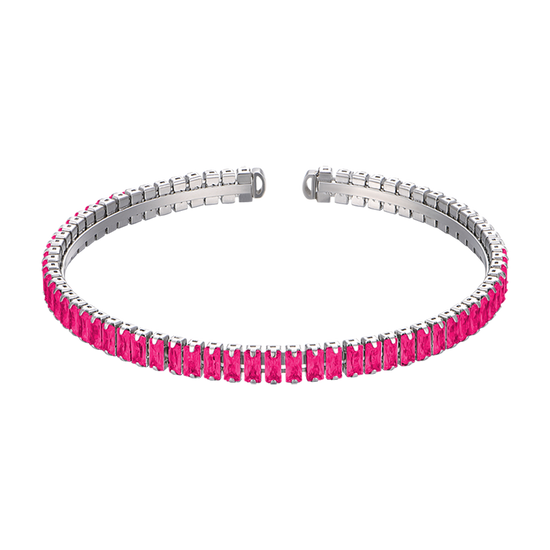 BRACELET EN ACIER POUR FEMME AVEC CRISTAUX DE FUCHSIA Luca Barra