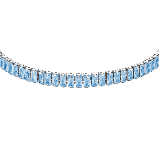 BRACELET FEMME EN ACIER AVEC CRISTAUX BLEUS