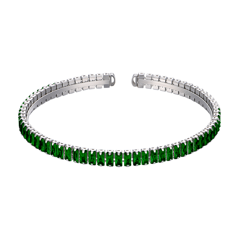 BRACELET ACIER POUR FEMME AVEC CRISTAUX VERTS Luca Barra