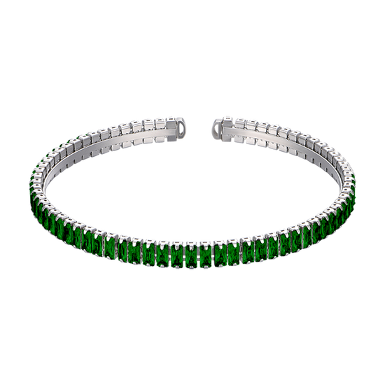 BRACELET ACIER POUR FEMME AVEC CRISTAUX VERTS Luca Barra