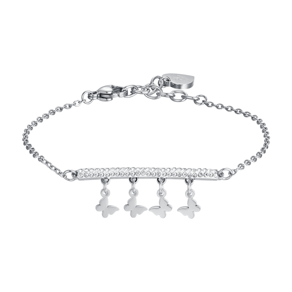 BRACELET EN ACIER POUR FEMME AVEC BUTTERFLY STUDDLES Luca Barra