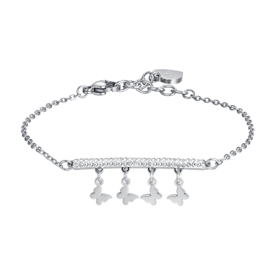 BRACELET EN ACIER POUR FEMME AVEC BUTTERFLY STUDDLES Luca Barra