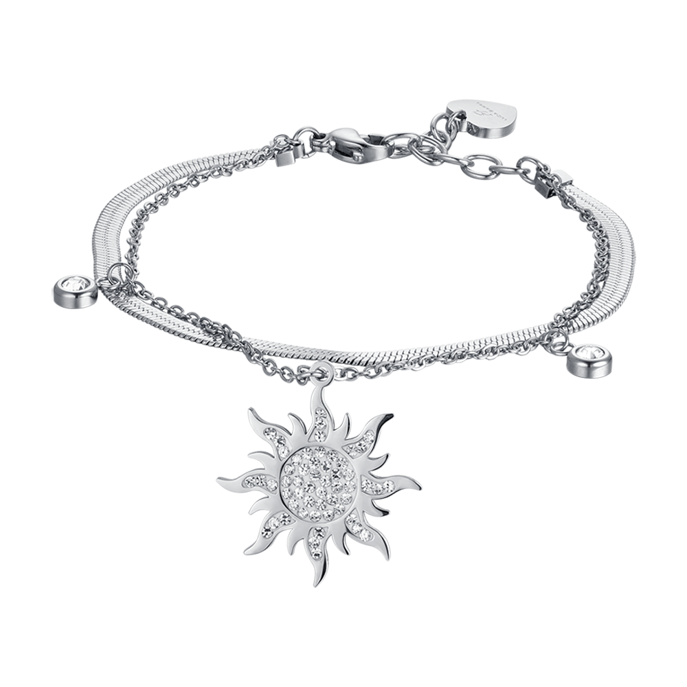 BRACELET POUR FEMME EN ACIER INOXYDABLE AVEC CRISTAUX BLANCS Luca Barra