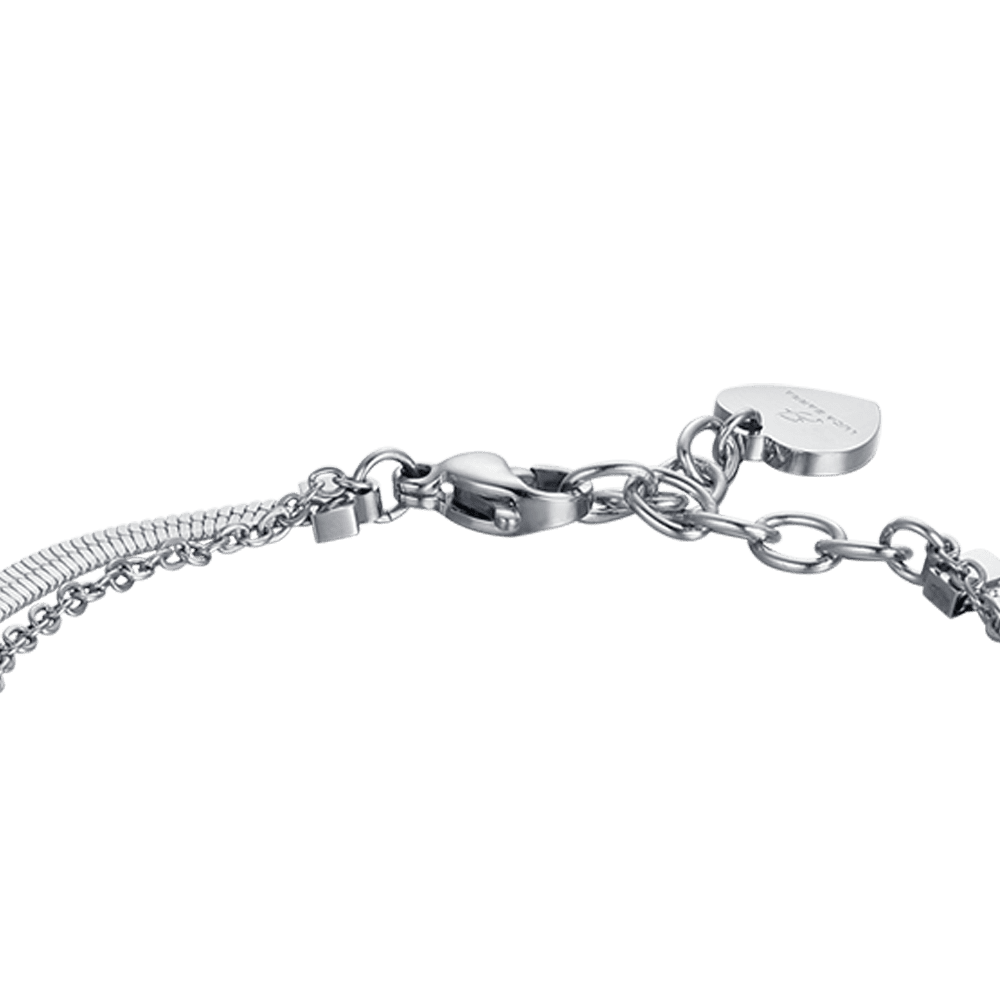 BRACELET SOLAIRE EN ACIER POUR FEMME AVEC CRISTAUX BLANCS