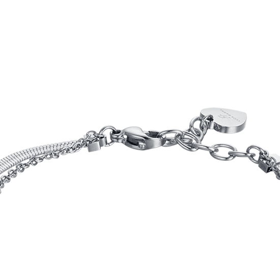 BRACELET SOLAIRE EN ACIER POUR FEMME AVEC CRISTAUX BLANCS