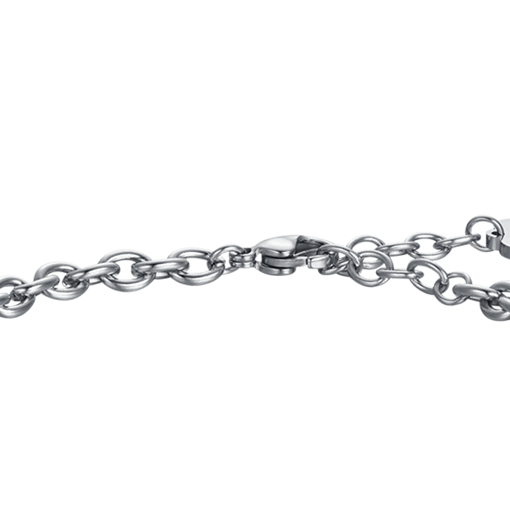 BRACELET SOLAIRE EN ACIER POUR FEMME AVEC CRISTAUX BLANCS