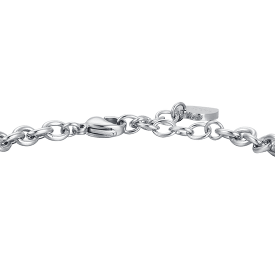 BRACELET FEMME EN ACIER AVEC BRELOQUE ANGE ET COEUR