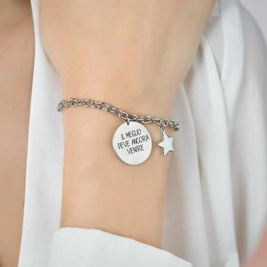 BRACELET FEMME EN ACIER 18 LE MEILLEUR EST À VENIR