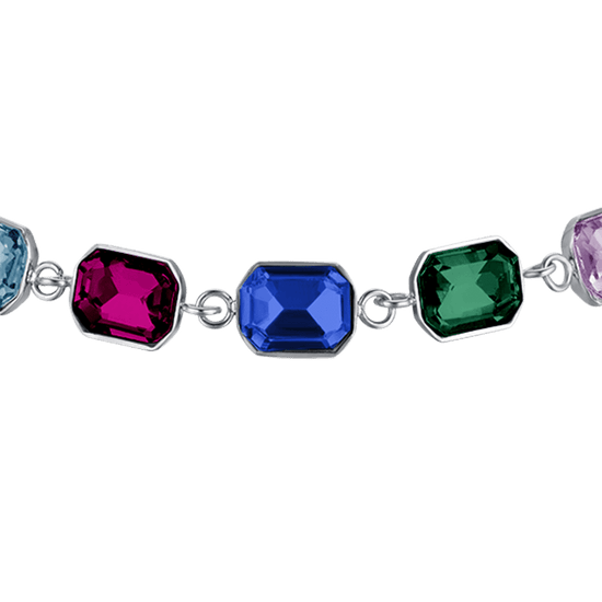 BRACELET ACIER POUR FEMME AVEC CRISTAUX MULTICOLORES