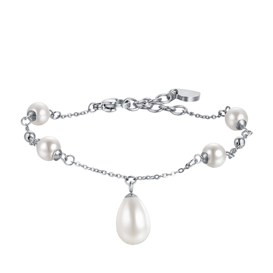 BRACCIALE DONNA IN ACCIAIO CON PERLE Luca Barra