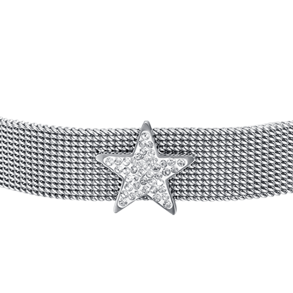 BRACELET FEMME MILANO EN ACIER AVEC ÉTOILE ET CRISTAUX BLANCS