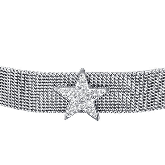BRACELET FEMME MILANO EN ACIER AVEC ÉTOILE ET CRISTAUX BLANCS