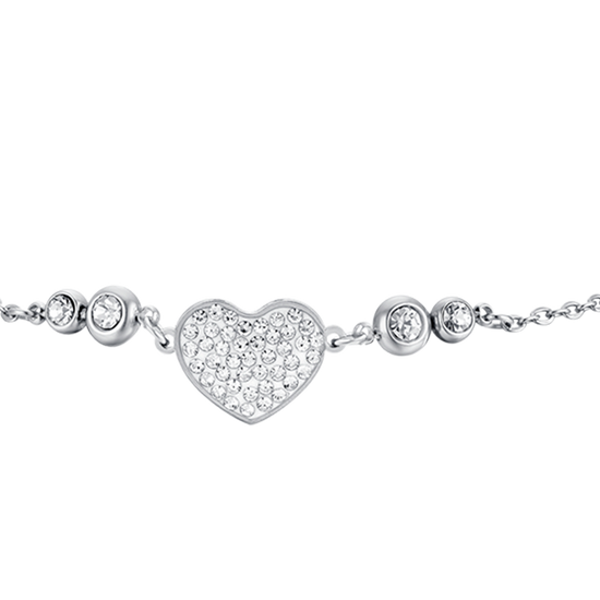 BRACELET EN ACIER POUR FEMME AVEC CRISTAUX BLANCS.