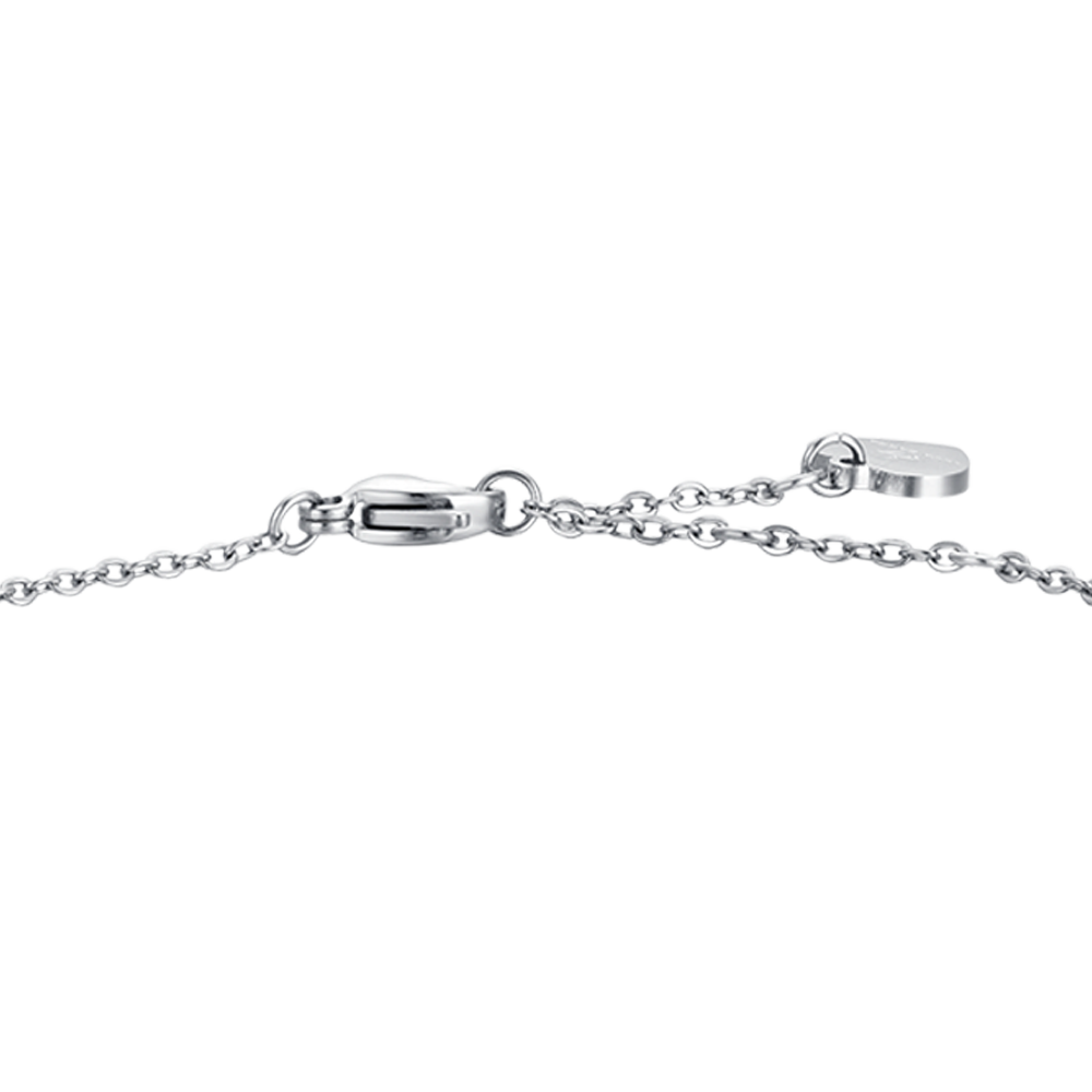 BRACELET EN ACIER POUR FEMME AVEC CRISTAUX BLANCS.