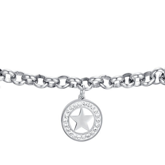 BRACELET POUR FEMME EN ACIER AVEC ETOILES ET CRISTAUX BLANCS Luca Barra