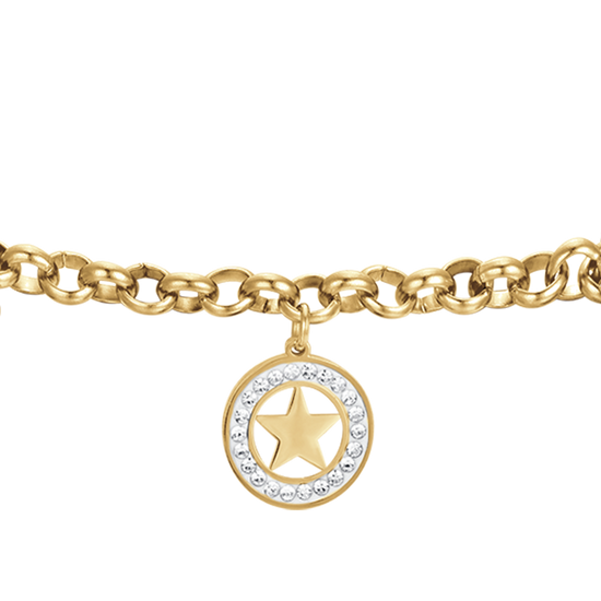 BRACELET POUR FEMME EN ACIER AVEC ETOILES ET CRISTAUX BLANCS Luca Barra