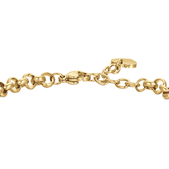 BRACELET EN ACIER POUR FEMMES AVEC CŒURS ET CRISTAUX BLANCS