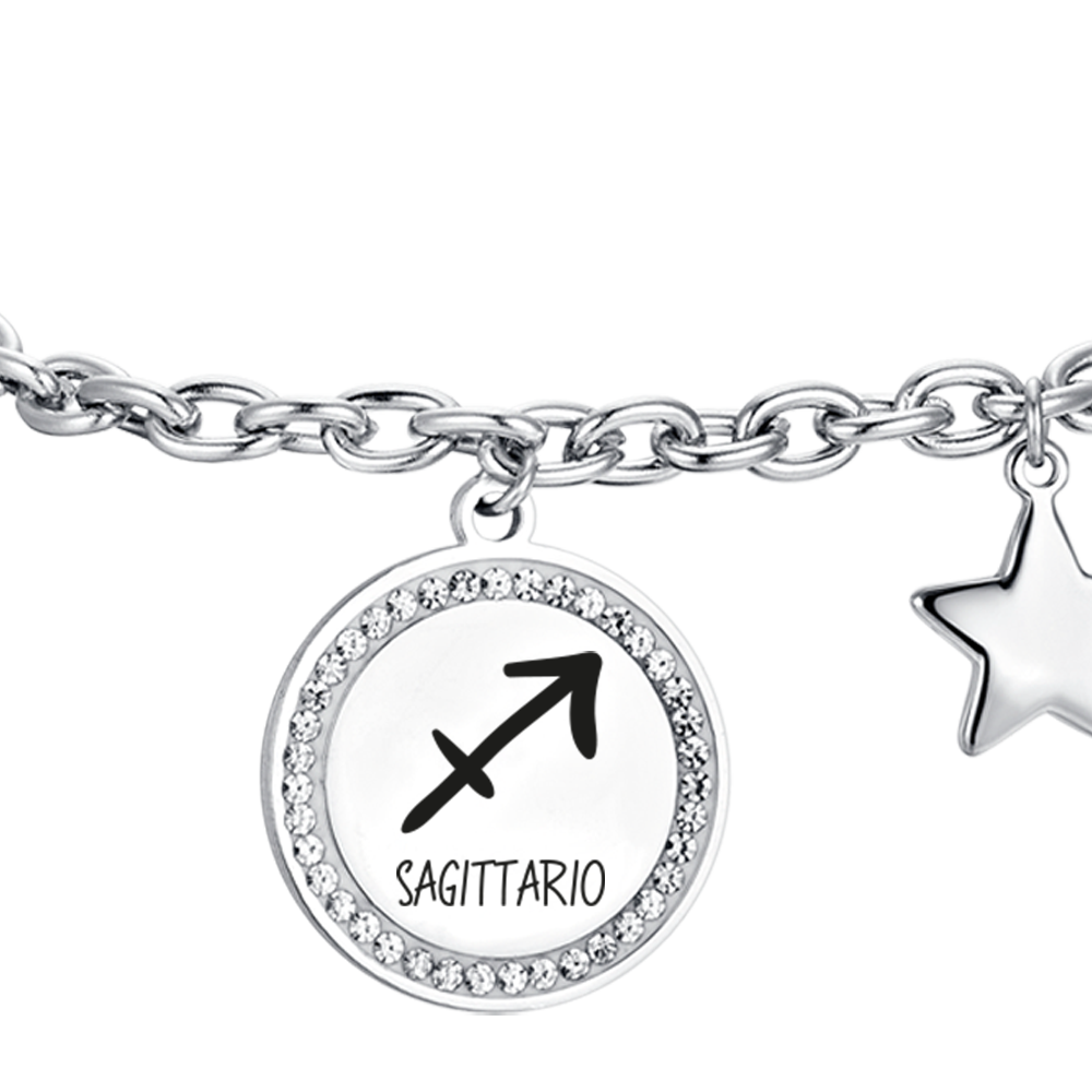 BRACELET FEMME EN ACIER SIGNE DU ZODIAQUE SAGITTAIRE PLAQUE