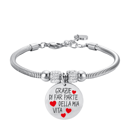 BRACELET EN ACIER POUR DAMES MERCI DE FAIRE PARTIE DE MA VIE