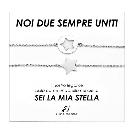 BRACCIALI DONNA IN ACCIAIO CON STELLE Luca Barra