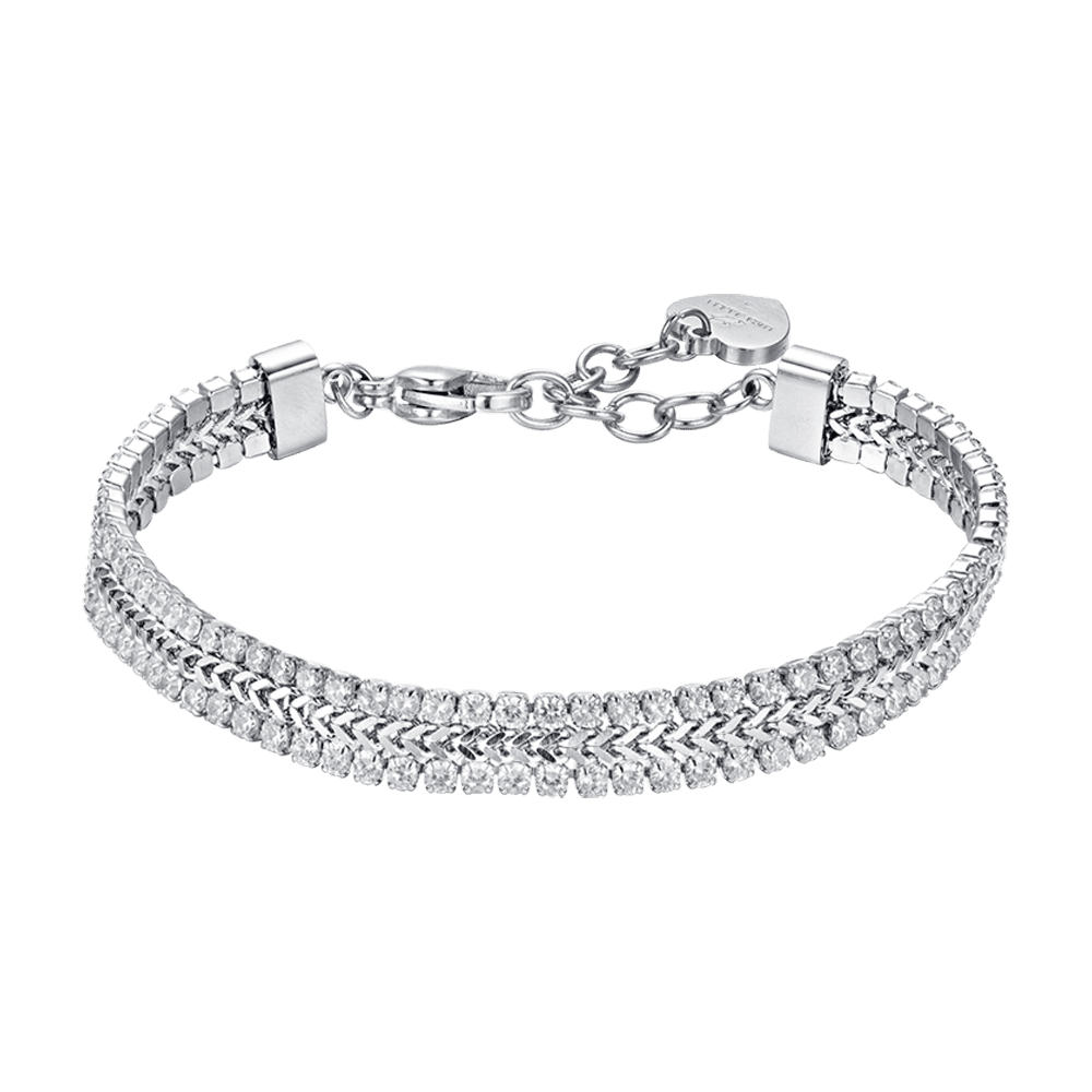 BRACELET TENNIS POUR FEMME EN ACIER AVEC CRISTAUX BLANCS Luca Barra