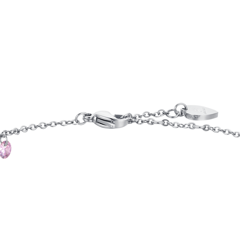BRACELET FEMME EN ACIER CRISTAL ROSE