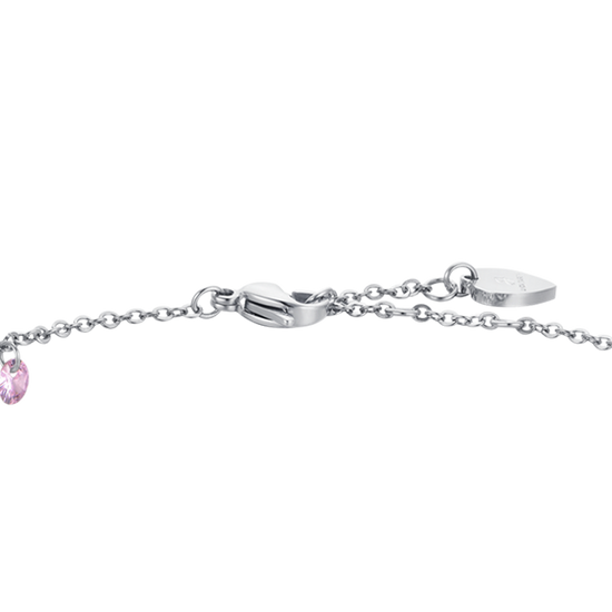BRACELET FEMME EN ACIER CRISTAL ROSE